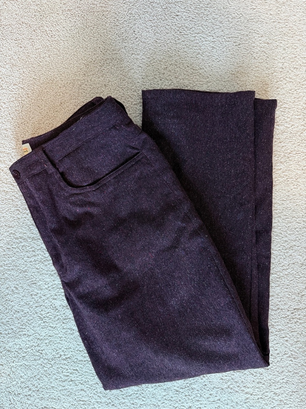 Talbots Plum Wool-Blend Straight-Leg Women's Trousers
